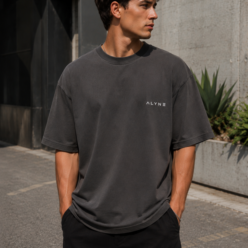 ALYNE Oversized Essential Tee – Asphalt